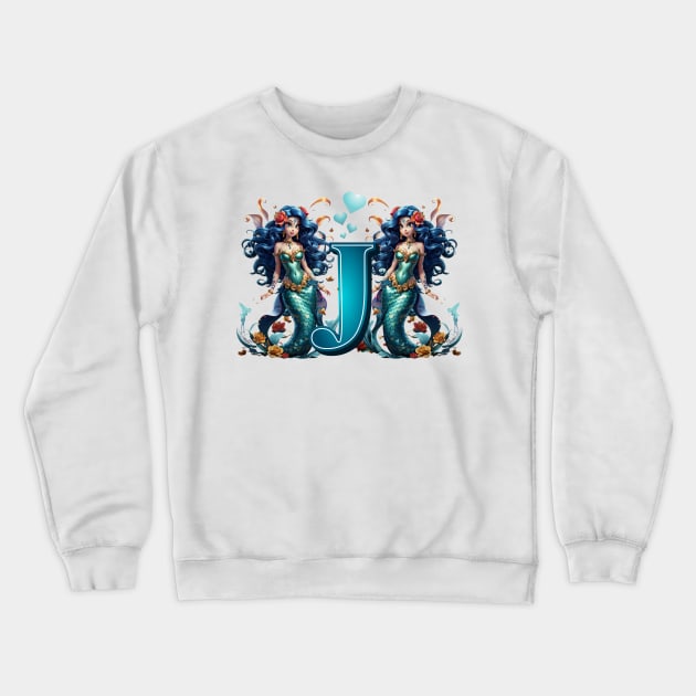 Mermaid Alphabet The Letter J Crewneck Sweatshirt by MGRCLimon